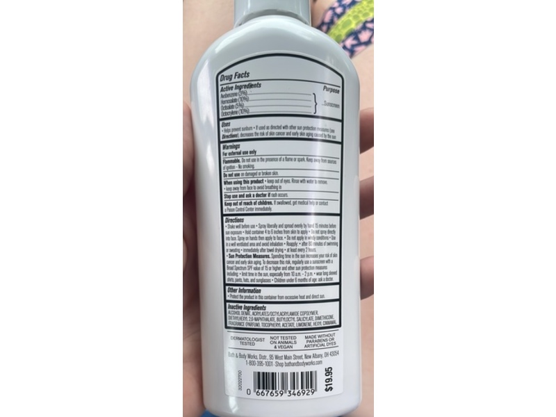 Bath & Body Works Sunscreen Spray, SPF 50, Costa Rica Pink Pineapple Sunrise, 6 fl oz/177 mL