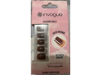 Invogue Coloured Nails, Coco Brown, 24 Count - thumbnail 2
