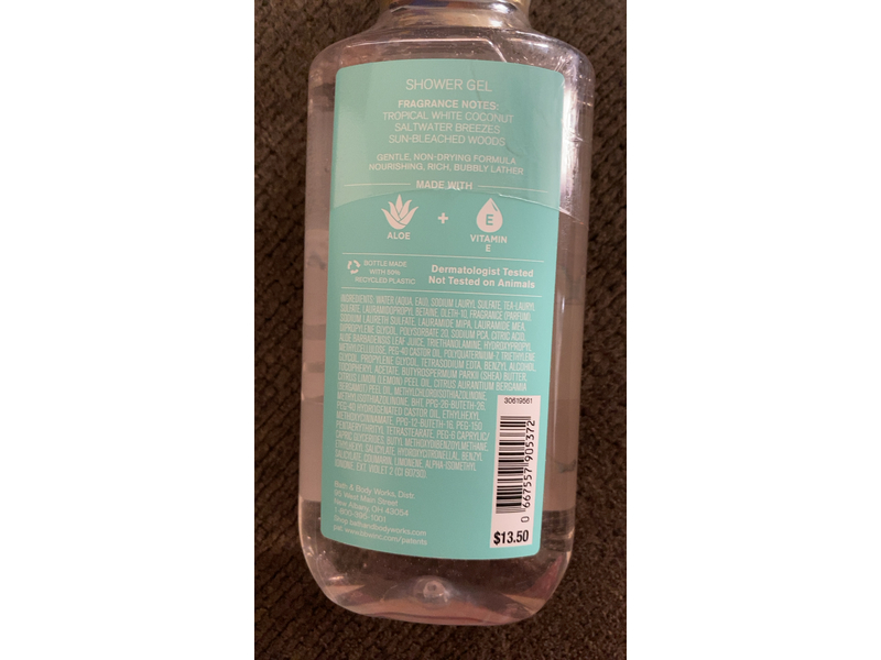 Bath & Body Works Waikiki Beach Coconut Shower Gel, 10 fl oz/295 mL
