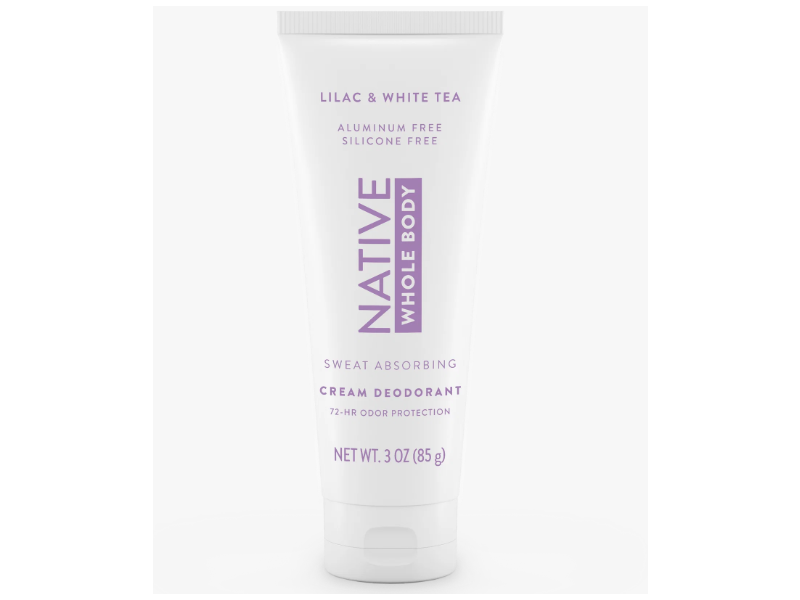Native Whole Body Sweat Absorbing Cream Deodorant, Lilac & White Tea, 3 oz/85 g
