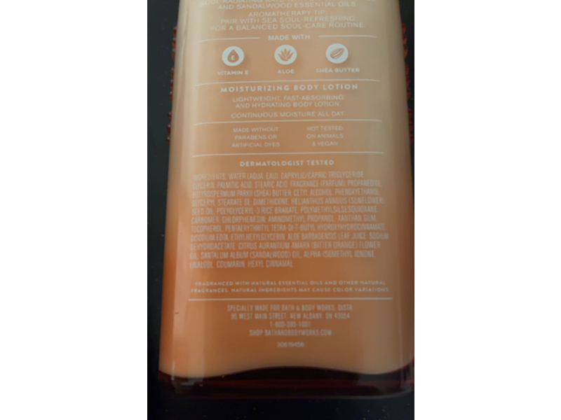 Bath & Body Works Moisturizing Body Lotion, Orange Flower + Sandalwood, 6.5 fl oz/192 mL