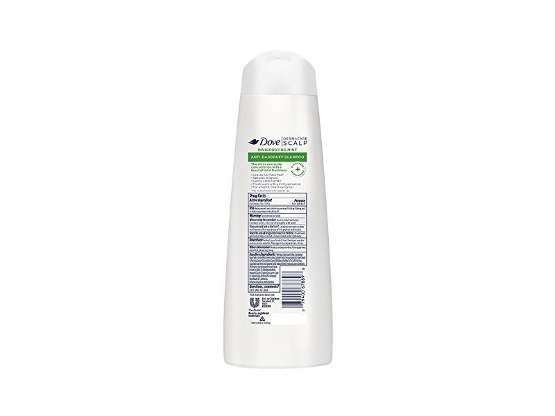 Dove Dermacare Scalp Anti-Dandruff Shampoo, Invigorating Mint, 12 fl oz/355 mL, Pack Of 3
