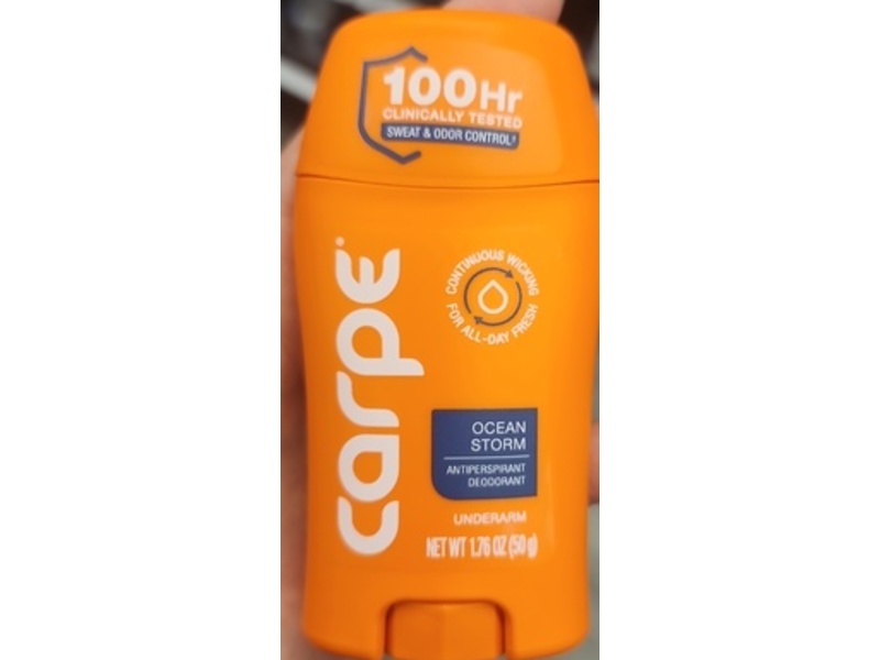 Carpe Underarm Antiperspirant Deodorant, Ocean Storm, 1.76 oz/50 g