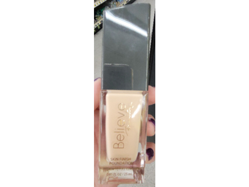 Believe Beauty Skin Finish Foundation, Shell, 0.85 fl oz/25 mL