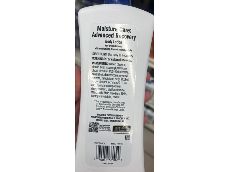 Best Choice Moisture Care Advanced Recovery Body Lotion, 20.3 fl oz/600 mL