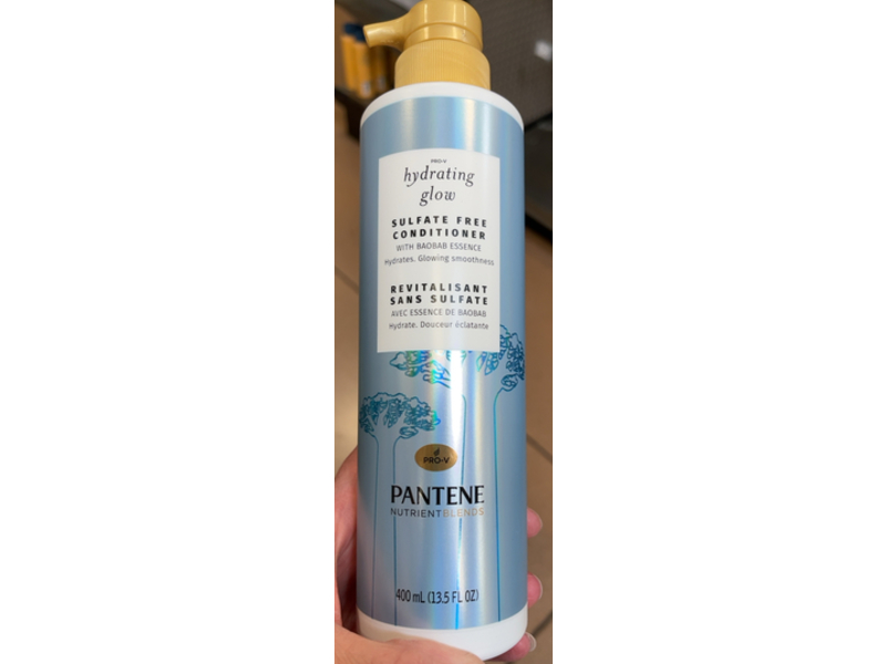 Pantene Hydrating Glow Sulfate Free Conditioner, Baobab Essence, 13.5 fl oz/400 mL