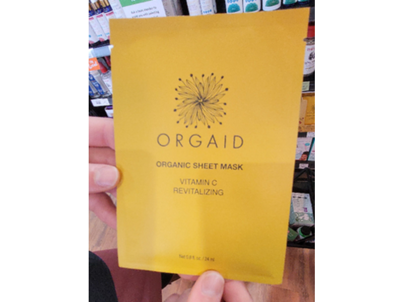 Orgaid Organic Sheet Mask, Vitamin C & Revitalizing, 0.8 fl oz/24 mL