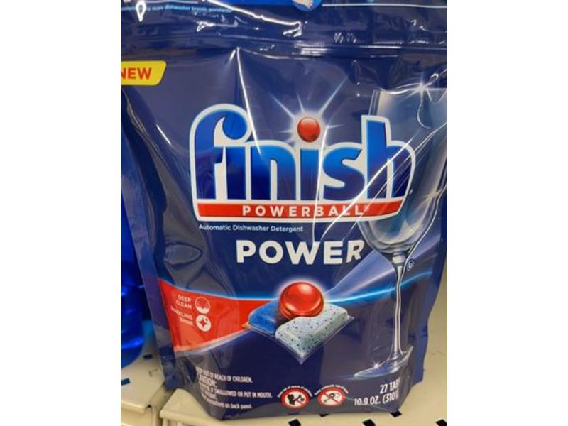 Finish Powerball Dishwasher Detergent, Power, 10.9 oz/310 g, 27 Count