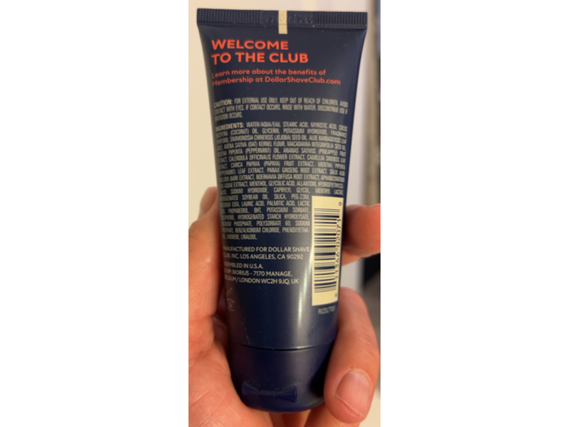 Dollar Shave Club Shave Cream, Sensitive Skin, 3 fl oz/88 mL
