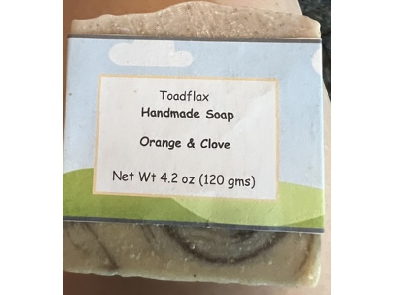Toadflax Handmade Soap, Orange & Clove, 4.2 oz/120 g
