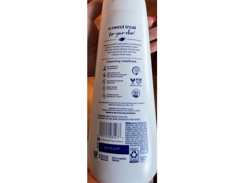 Dove Indulge Body Wash, Warm Vanilla + Sweet Cream, 20 fl oz