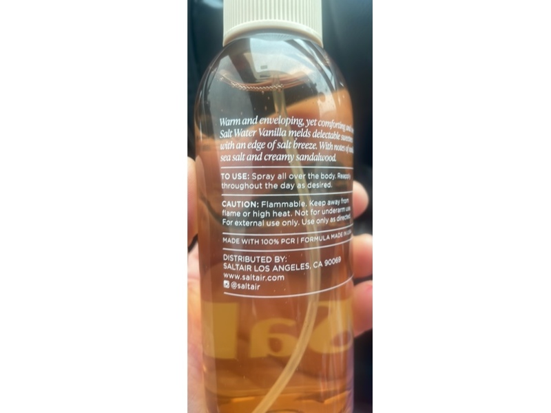 Saltair Fine Fragrance Body Mist, Salt Water Vanilla, 8 fl oz/236 mL