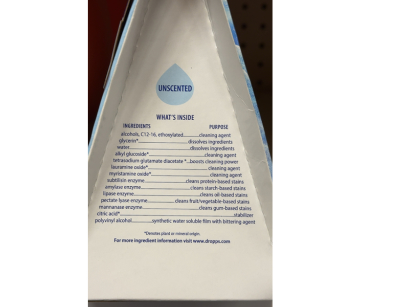 Dropps Free + Clear Powder Laundry Detergent Pods, Unscented, 40 Loads, 12.6 oz/360