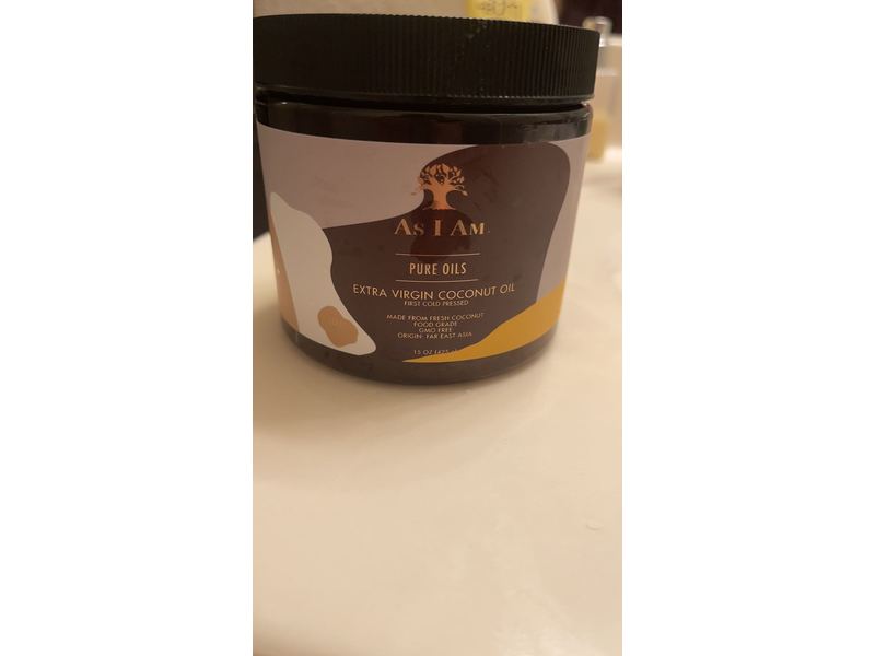 As I Am Extra Virgin Coconut Oil, Pure Oils, 15 oz/425 g