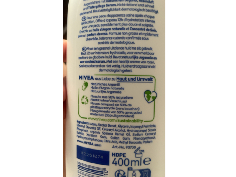 Nivea Body Lotion, Rose Blossom, 400 mL