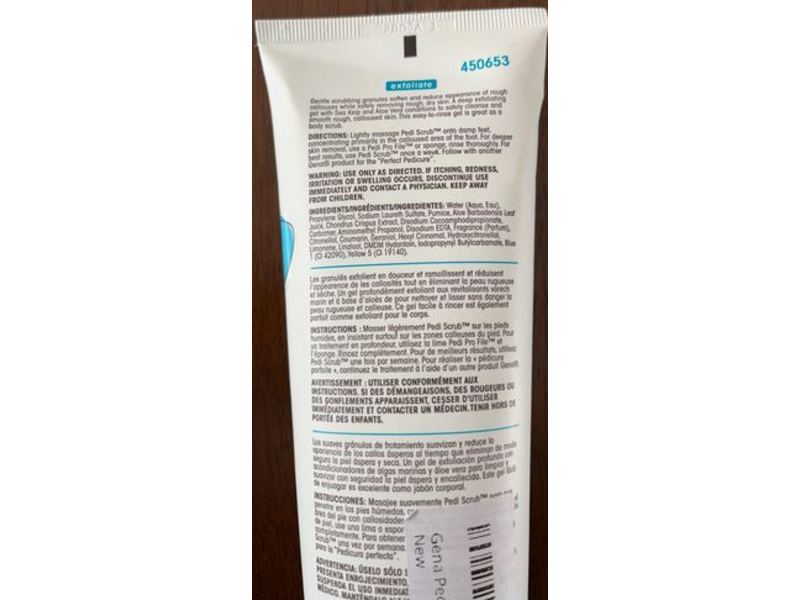 Gena Pedi Scrub Exfoliating Gel, Sea Kelp & Aloe Vera, 8.5 fl oz/250 mL