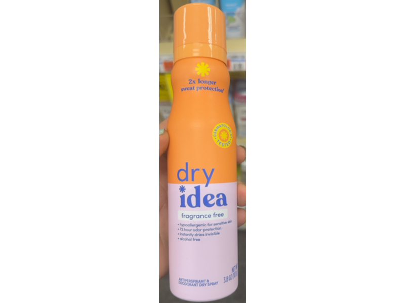 Dry Idea Antiperspirant & Deodorant Dry Spray, 3.8 oz/107 g, Pack Of 2