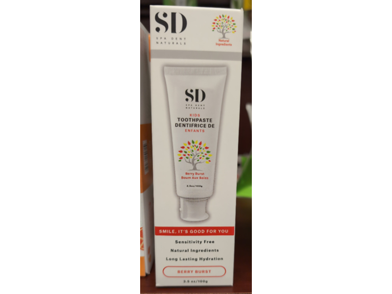 Spa Dent Naturals Kids Toothpaste, Berry Burst, 3.5 oz/100 g