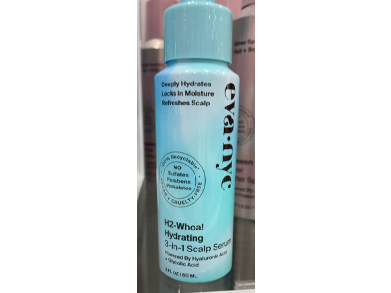Eva-Nyc 3 In 1 Scalp Serum, Hyaluronic Acid & Glycolic Acid, 2 fl oz/60 mL