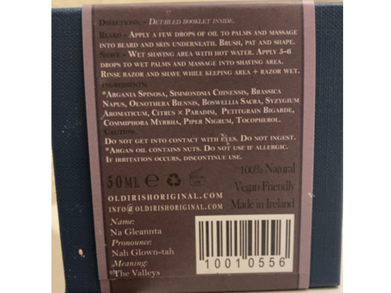 Old Irish Original The Valleys Beard/Shave Oil, 50 mL