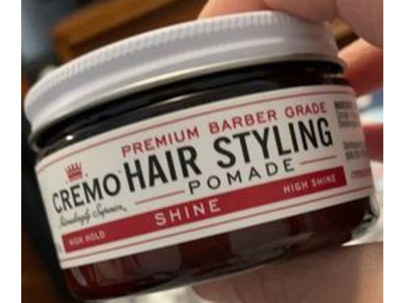 Cremo Premium Barber Grade Hair Styling Shine Pomade, High Shine, 4 oz
