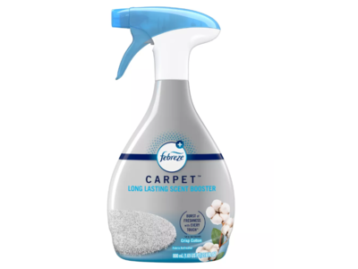 Febreze Carpet Long Lasting Scent Booster Fabric Refresher, Crisp Cotton, 27 fl oz/800 mL
