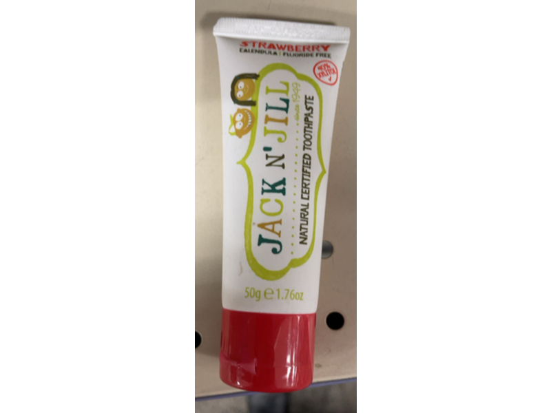 Jack N' Jill Natural Toothpaste, Strawberry, 1.76 oz/50 g, Pack Of 3
