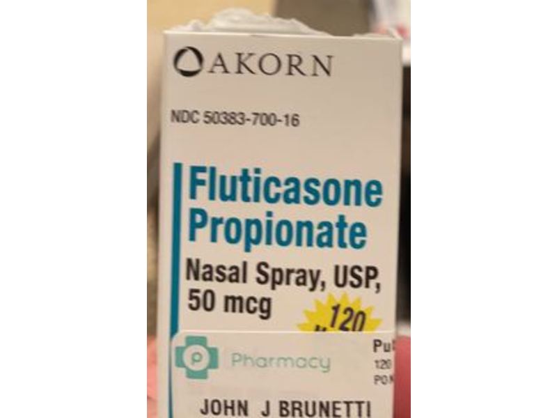 Fluticasone Propinate Nasal Spray USP (RX) 50 mcg, Akorn Pharmaceuticals