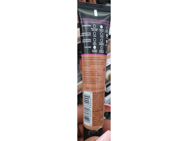 L'Oreal Paris Infallible Total Cover Foundation, 309 Caramel Beige, 1 fl oz/30 mL