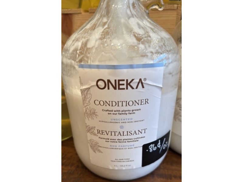 Oneka Conditioner, Unscented, 135.2 fl oz/4 L