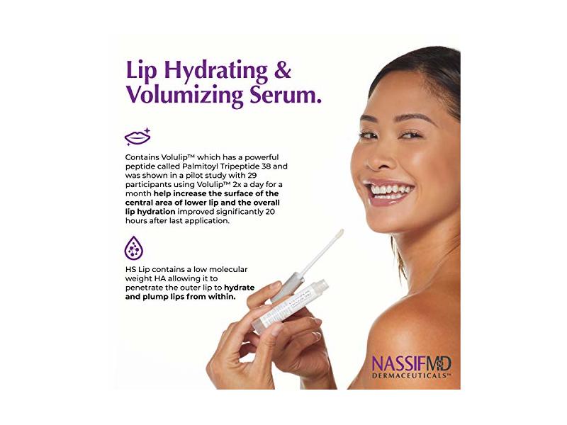 Nassifmd Hydro-Screen For Lips, Lip Hydrating And Volumizing Serum, 0.14 fl oz/4 mL