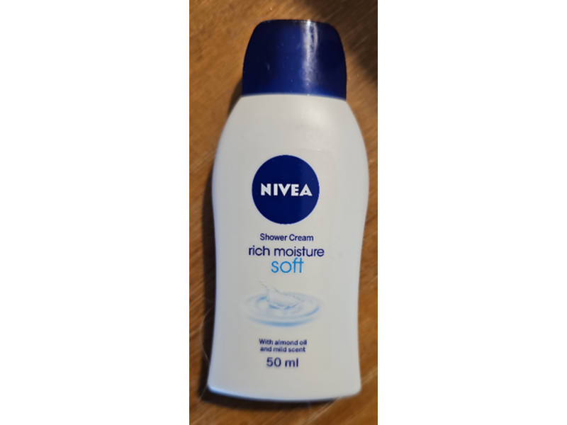 Nivea Rich Moisture Soft Shower Cream, Almond Oil & Mild Scent, 50 mL