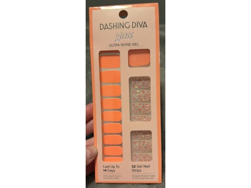 Dashing Diva Ultra Shine Gel Nail Strips, Papaya Breeze, 32 Count