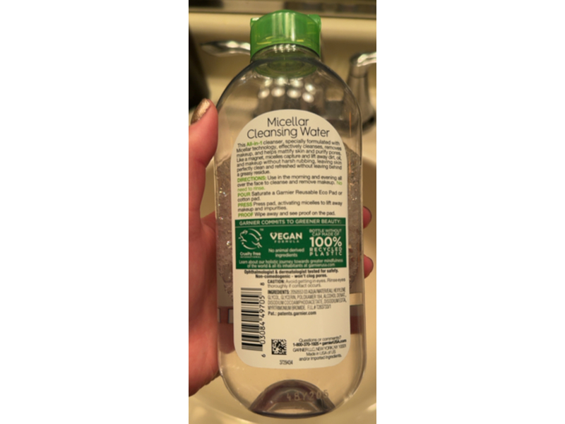 Garnier All - In - 1 Mattifying Micellar Cleansing Water, 13.5 fl oz/400 mL