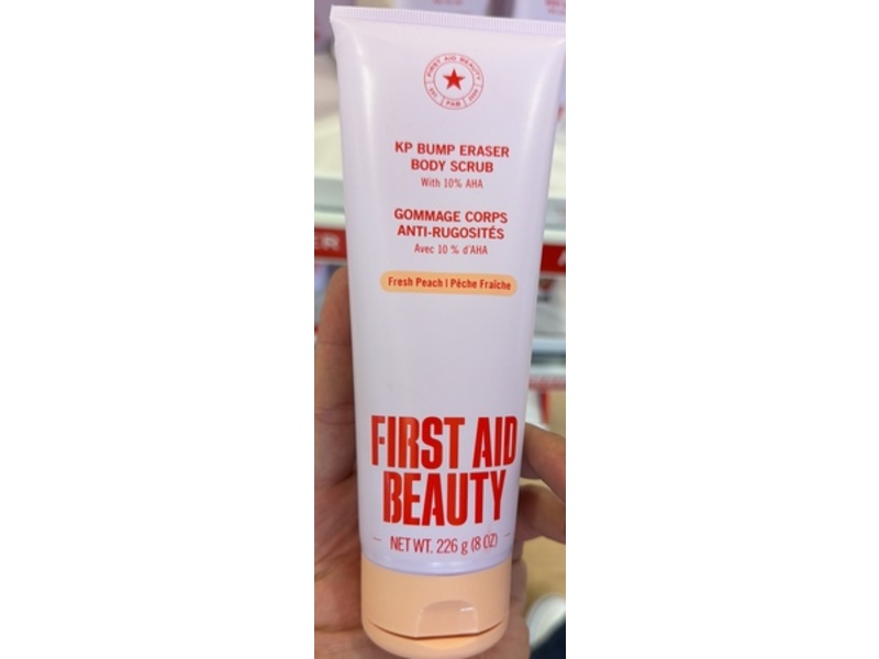 First Aid Beauty KP Bump Eraser Body Scrub, Fresh Peach, 8 fl oz/226 g