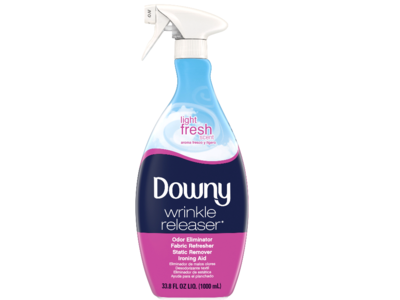 Downy Wrinkle Releaser Fabric Spray, Light Fresh, 33.8 fl oz/1 L, Pack Of 2