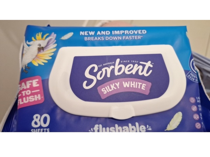 Sorbent Flushable Sheets, Silky White, 80 Count