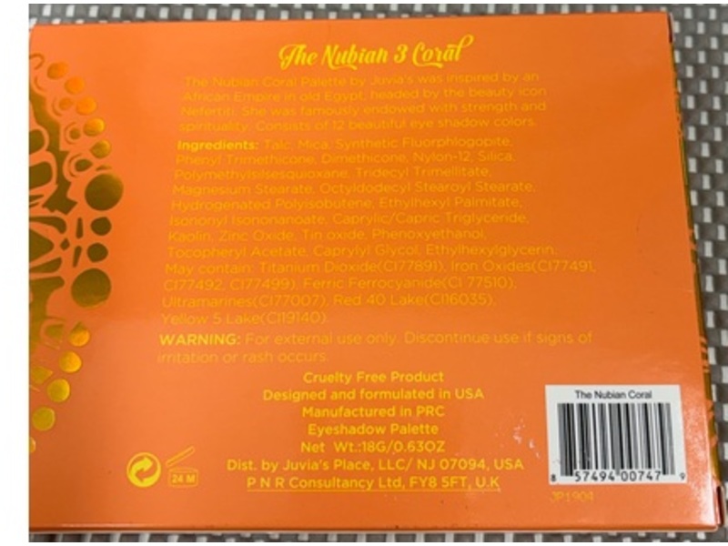 Juvia's Place The Nubian 3 Coral Eyeshadow Palette, 0.63 oz/18 g