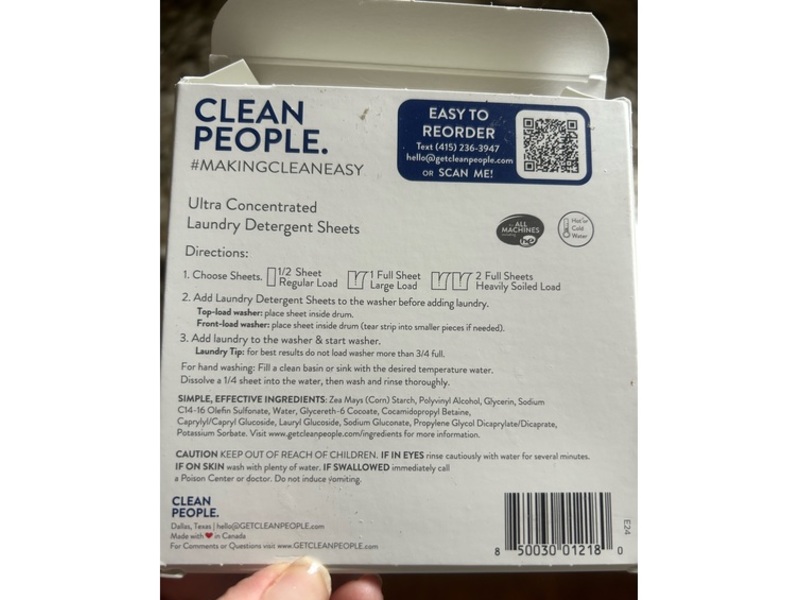 Clean People Laundry Detergent Sheets, Fragrance Free, 32 Loads