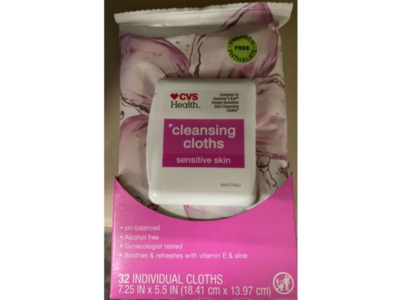 Cvs Health Cleansing Cloths, Sensitive Skin, 32 Individual Clothes