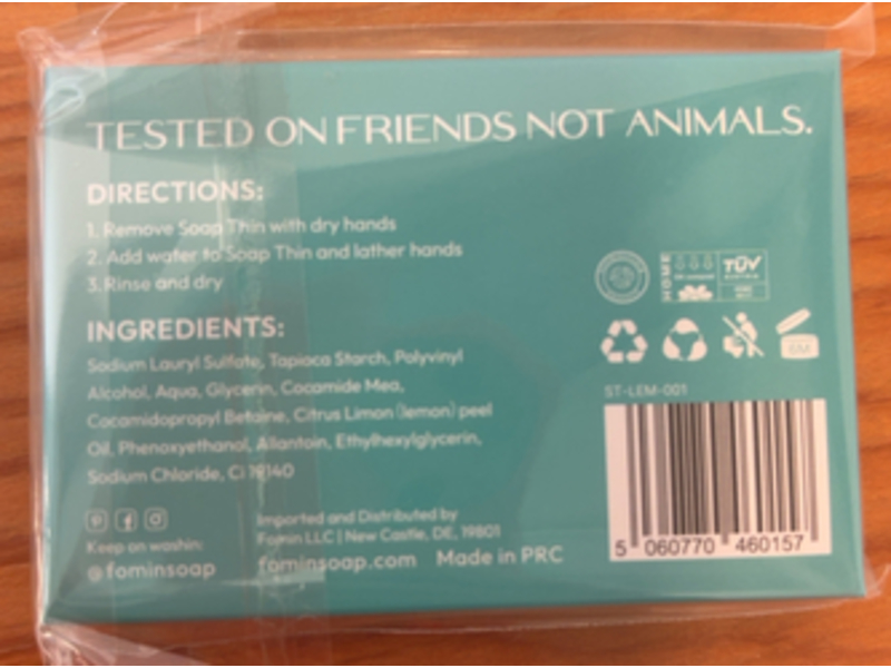 Fomin Soap Thins Sheet, Lemon, 100 Count, Pack Of 2