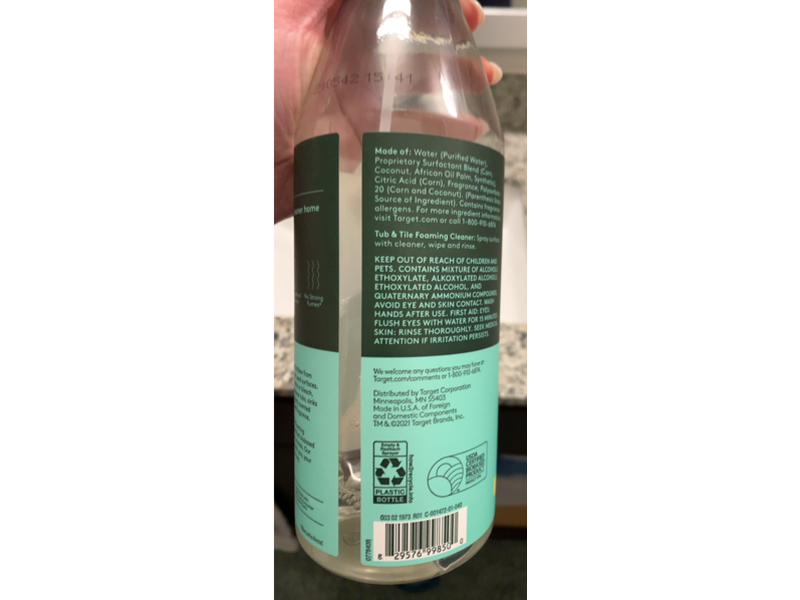 Ever Spring Tub & Tail Foaming Cleaner, Lemon & Mint, 28 fl oz/828 mL