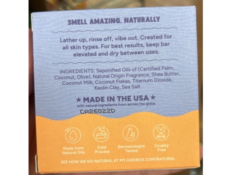 Jukebox Natural Body Soap, Coconut Dreamin', 5 oz/141 g