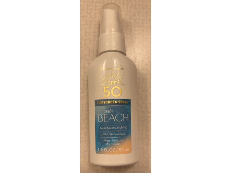 Bath & Body Works Sunscreen Spray, At The Beach, SPF 50, 1.8 fl oz/53 mL