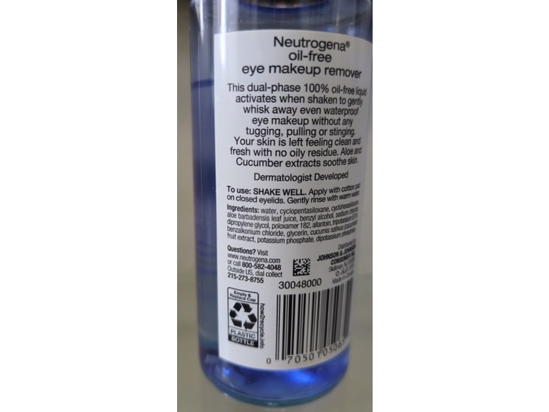 Neutrogena Eye Makeup Remover, 5.5 fl oz/162 mL