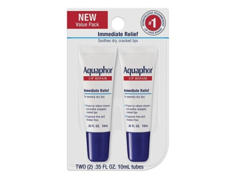 Aquaphor Lip Repair Immediate Relief Tube, 0.35 oz (Pack of 2)