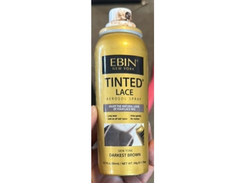 Ebin Tinted Lace Spray, Darkest Brown, 2.7 fl oz/80 mL