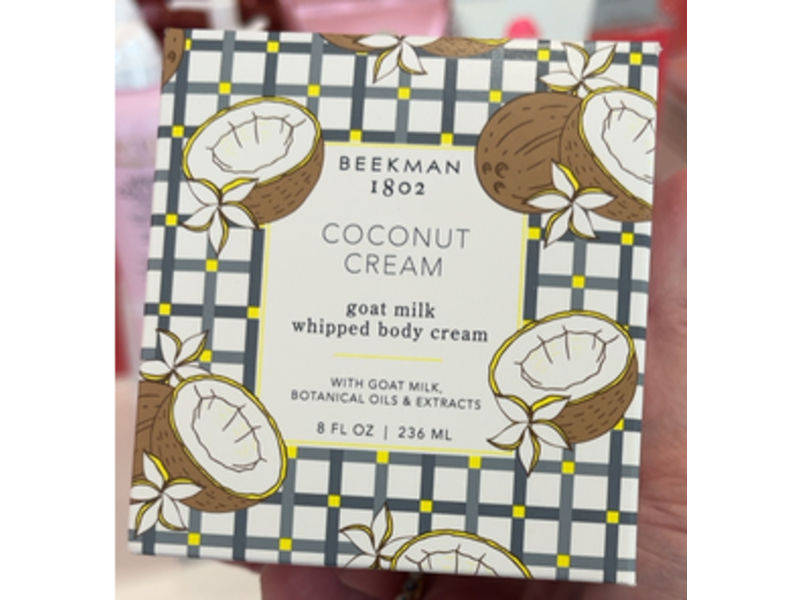 Beekman 1802 Goat Milk Whipped Body Cream, Coconut Cream, 8 fl oz/236 mL