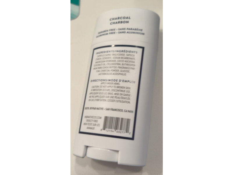 Native Deodorant, Charcoal,2.65 oz/75 g