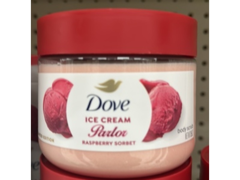 Dove Ice Cream Parlor Body Scrub, Raspberry Sorbet, 15 oz